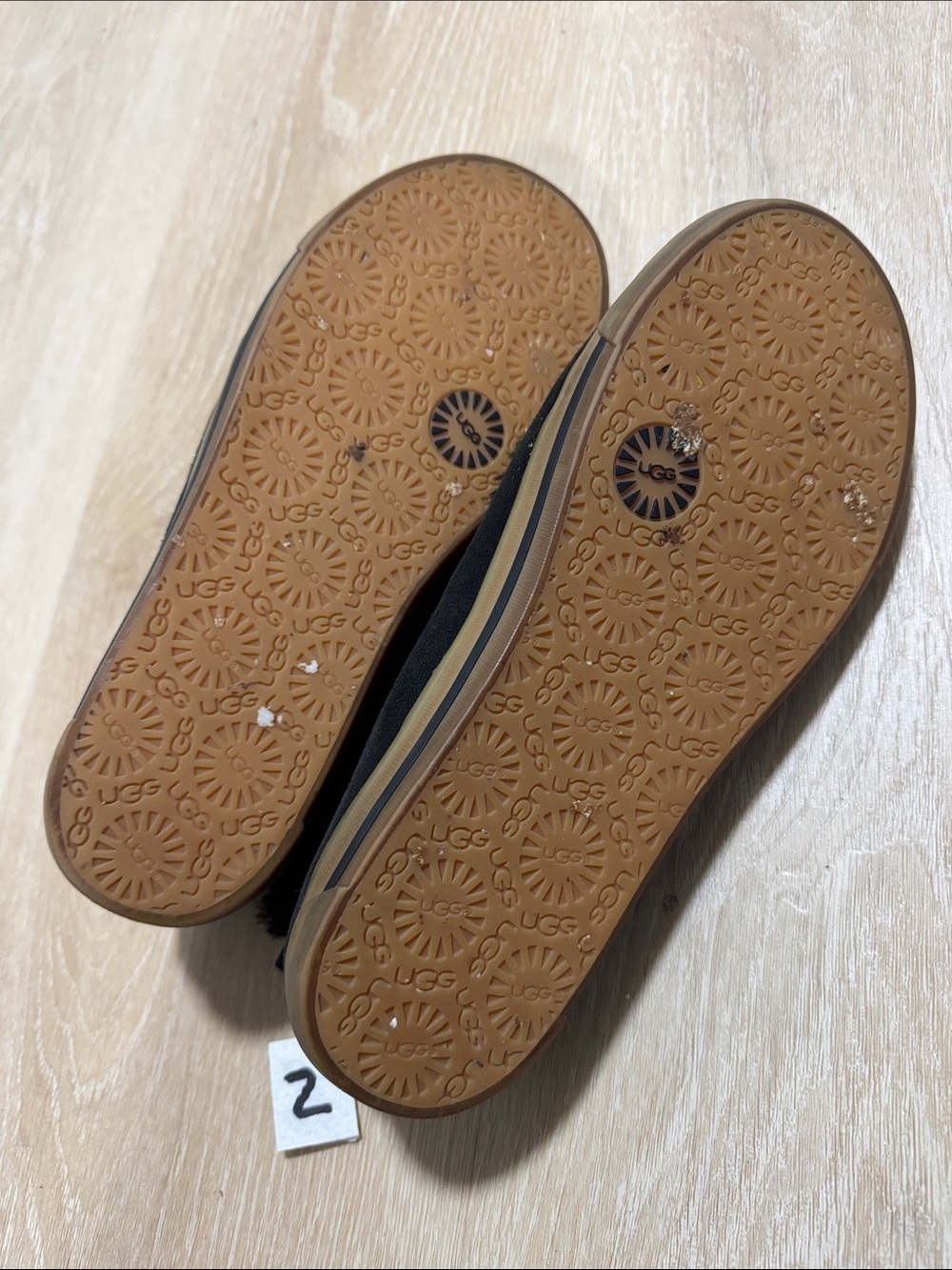 UGG Black Shearling-Trim Suede Slip-Ons - Picture 6 of 6